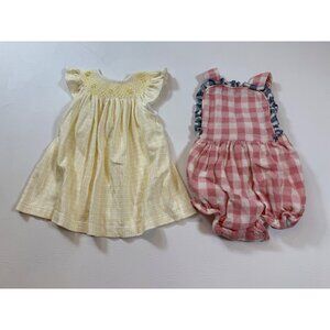 Eliza James & Baby Loren Infant Dress jumper 6M Cotton Pink & Yellow (bin GG205)